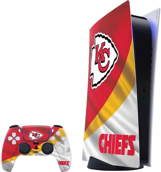 Skinit Decal Gaming Skin Compatible with PS5 Digital Edition Bundle - Officially Licensed NFL Kansas City Chiefs Design