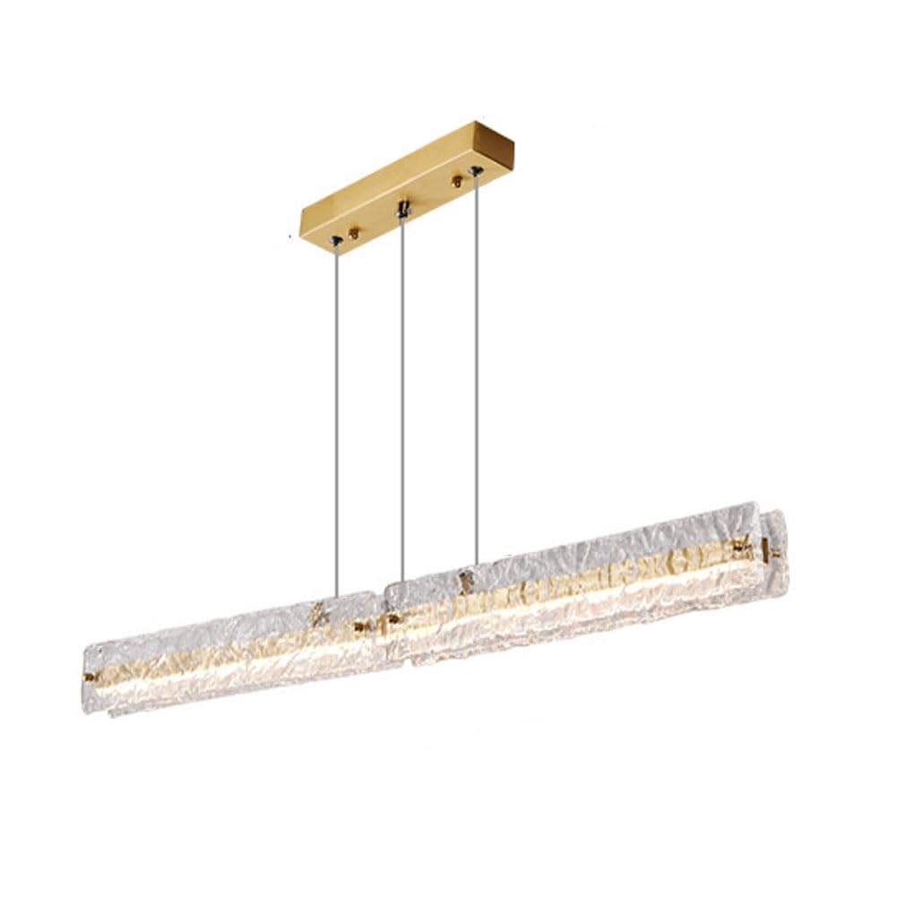 Lustre long monogramme minimaliste noir pour éclairer une grande table