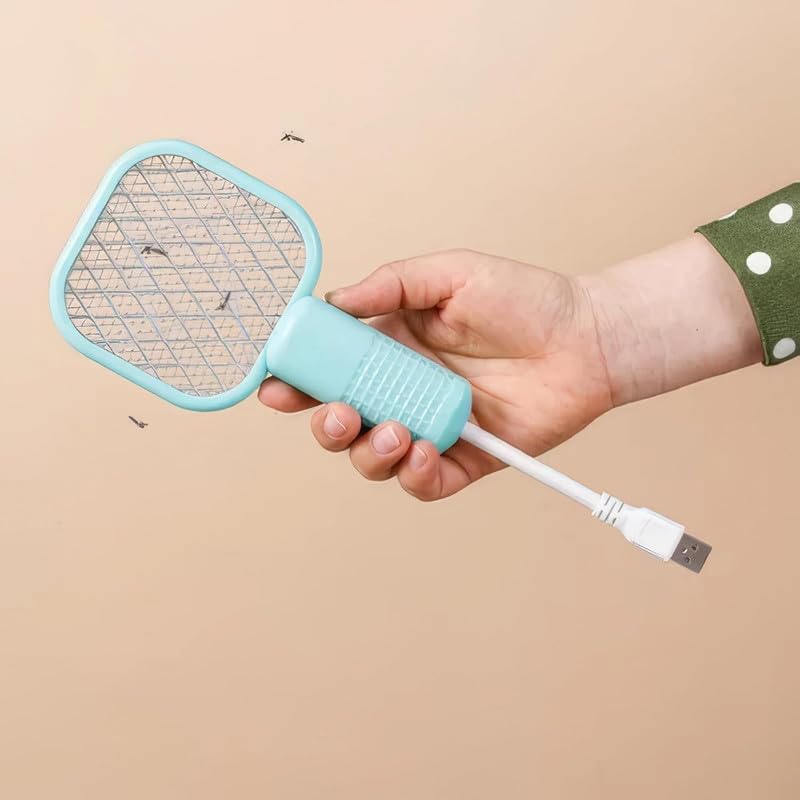 Mini Mosquito Killer Bat & Lamp 2 in 1 | USB Rechargeable Electric Fly Swatter & Bug Zapper | Portable Trap Light for Indoor & Outdoor Use | Safe Compact Design, Fast Charging-image-40