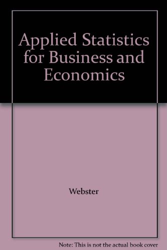 Applied Statistics for Business and Economics 0256112517 Book Cover