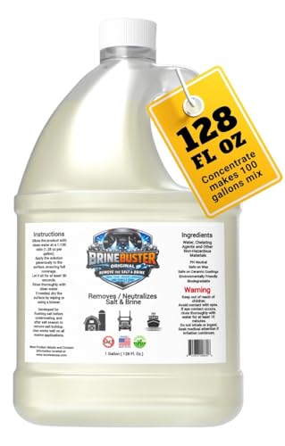 kellsport BRINEBUSTER™ Salt & Brine Remover/Neutralizer for Auto & Trucks, Concentrated PH Neutral Formula, 1 Gallon Makes 100 Gallons