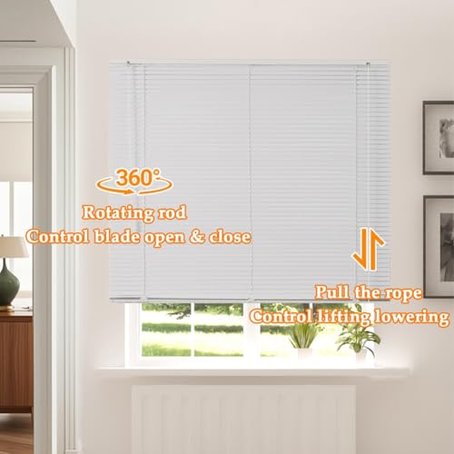 Miniatura 4 de Persianas Venecianas A Medida, Sin Taladros, Persiana Veneciana De Aluminio Con Lamas De 25 Mm, Persianas Horizontales Para Ventanas Interiores, Oficinas, Baños Y Dormitorios Gris