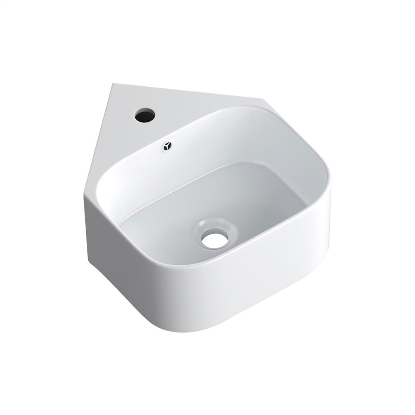 Sjdopulse Vessel Sink Vessel Vanity Sink Triangle Basin Wall-Mounted Washbasin Bathroom Ceramic Balcony Mini Small Household Bathroom Sinks Bathroom Sink Ceramic Small Sink Bowl