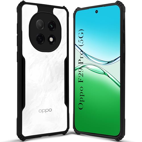 Image of Jkobi Back Cover Case for Oppo F29 Pro (Shockproof with Polycarbonate Clear Panel | Professional Black)