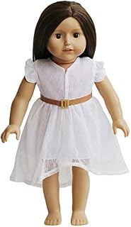 The New York Doll Collection Complete Outfit For 18 inch/46cm Fashion Dolls - Includes White Lace Dress and Belt - Fits All 18 inch/46cm Dolls - Dolls Clothes - Dolls Accessories