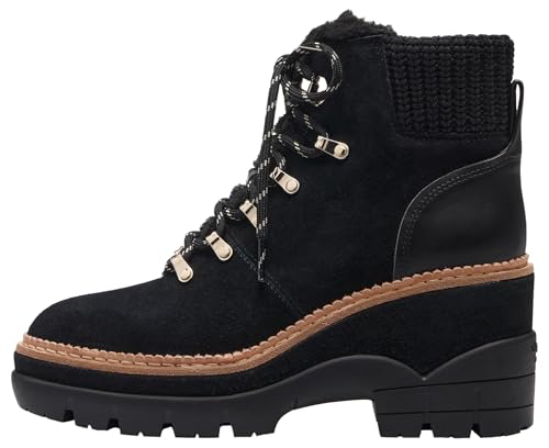 kate spade new york Women's Willow Lug Lace Up Bootie Fashion Boot, Black, 8.5