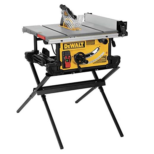 DEWALT Table Saw, 10 Inch, 15 Amp, 32 ½-Inch Rip Capacity, Dust Collector, Scissor Stand (DWE7491X)