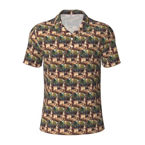 Polo homme kangourou imprime zoo amusant au toucher ultra doux et grand confort