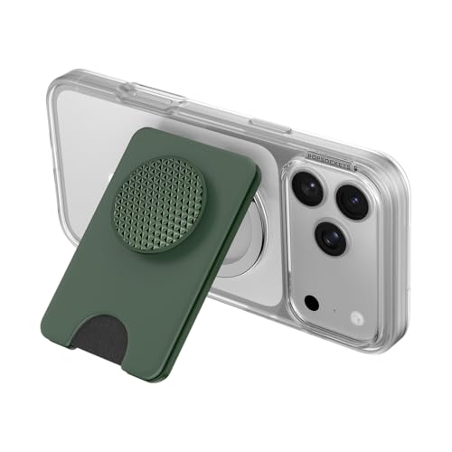 Image of PopSockets Kick-Out Wallet for MagSafe, Adjustable Kickstand, Magnetic Stand, Green - Knurl Forest