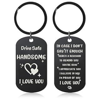 Valentines Day Gifts For Him Keychain, Wedding Anniversary, Birthday, Christmas, For Husband Boyfriend, Black