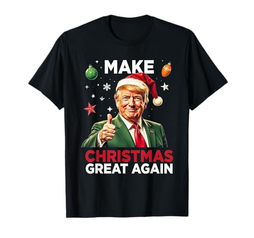 Lustiger Weihnachtspyjama make Christmas Great again T-Shirt