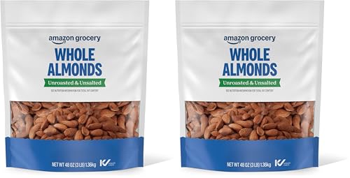 Amazon Brand - Happy Belly Whole Raw Almonds, 48 Ounce (Pack of 2) - image 1