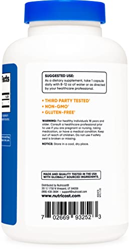 Nutricost L-Ornithine 500Mg, 180 Capsules - Non-Gmo And Gluten Free #TOP4