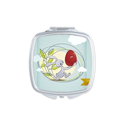 Miroir de poche Joyeuses Pâques carré pour corriger son maquillage