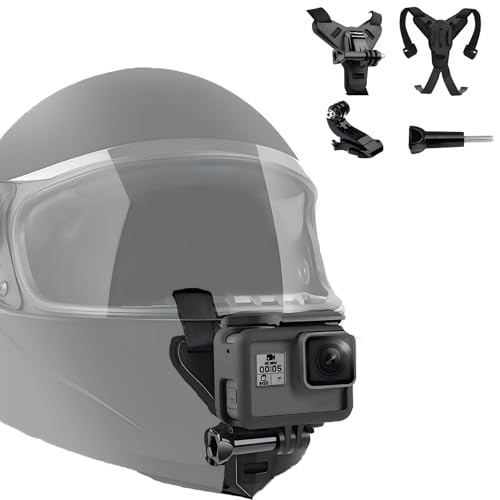 Supporto Per Casco Andoer Per Action Camera Con Adattatore Clip Per Telefono | Attacco Antiscivolo Per GoPro, DJI Osmo, AKASO