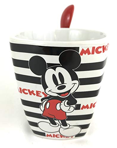 Disney Mickey Mouse Caneca listrada com colher 325 ml