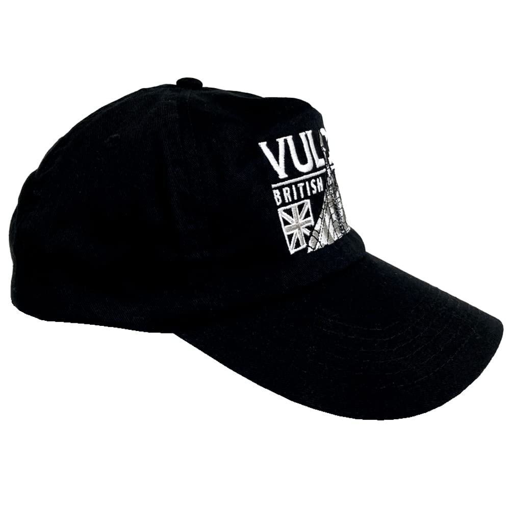 The Wooden Model Company Ltd Men's Black. Avro Vulcan Raf High Altitude Strategic Nuclear Bomber Aircraft Adjustable Black Embroidered Baseball Cap.