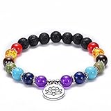 Piedra natural: pulsera de piedra natural real. Todas las piedras utilizadas para hacer que estas pulseras sean gemas naturales reales. No hecho por el hombre, plástico o sintético. Cada perla está pulida y es cómoda de usar. Nota: los colores y los patrones pueden ser diferentes de las imágenes que se muestran porque son una piedra natural, pero sabemos que estará satisfecho con la singularidad de tu pulsera