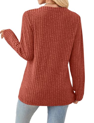 SAMPEEL Womens Sweaters Lightweight Long Sleeve Shirts V Neck Tops with Button Fall Outfits 2025 - Image 7