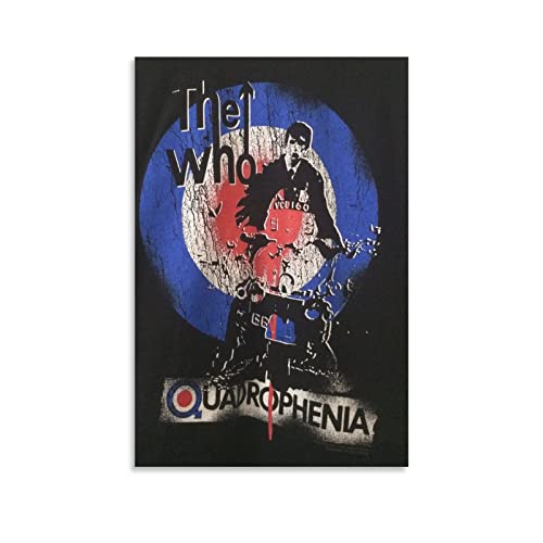 Quadrophenia The Who, poster vintage su tela, da appendere, con stampa estetica per camera da letto, soggiorno, decorazione da parete, 40 x 60 cm