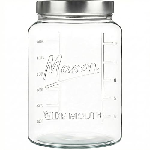 Kitchentoolz Extra Large Mason Jar - 1 Gallon Glass Wide