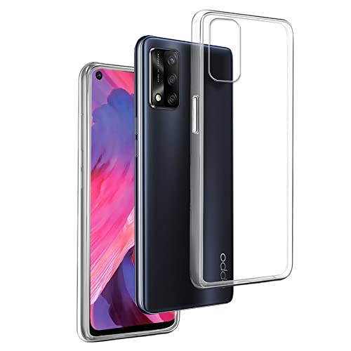 REY Cover in Gel TPU Trasparente per Oppo A74 4G - F19, Ultra Sottile 0,33 mm, Morbido Flessibile, Custodia Silicone