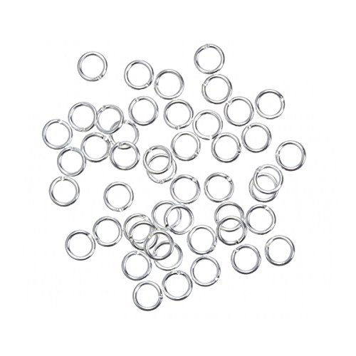Beads Jar Silver Plated 5Mm Jump Rings 0.8Mm Thick Pk50