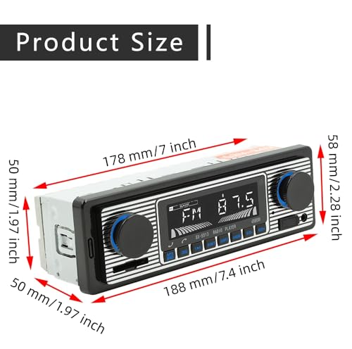 Radio para auto single din Bluetooth con control remoto miniatura 6