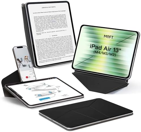 MOFT Dynamic Folio Hülle für iPad Air 13" (M4 2026 / M3 2025 / M2 2024) | 20+ Blickwinkel | Ultra-dünn | Schlank | Nahtlos Snap-on | Magnetständer | Tragbar | Zweifarbig | Auto Wak