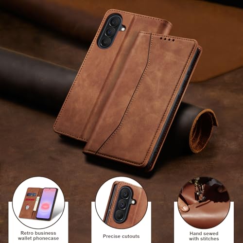 Image of Jasonyu Flip Wallet Case for Samsung Galaxy A37 5G,Brown