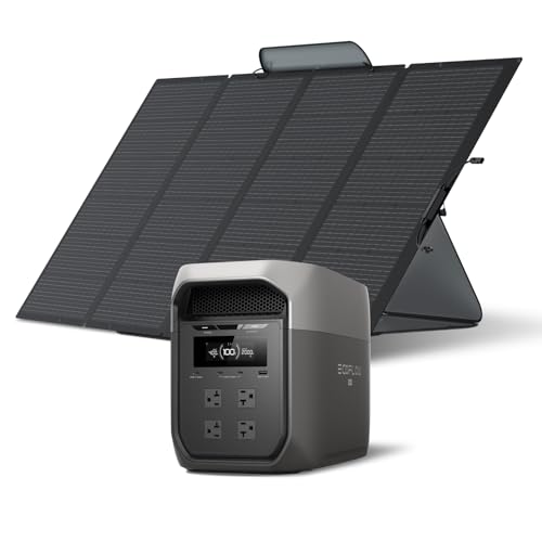 EcoFlow �|�[�^�u���d�� DELTA 3 Max + 400W �\�[���[�p�l�� 2048Wh��e�� 2000W��i�o�� (�u�ԍő�4400W) �G�R�t���[ �����_�S���`�E�� 10�N������ �Ԓ����E�A�E�g�h�A�E�h�ЁE��d�΍�ɍœK �������g AC�o�� 