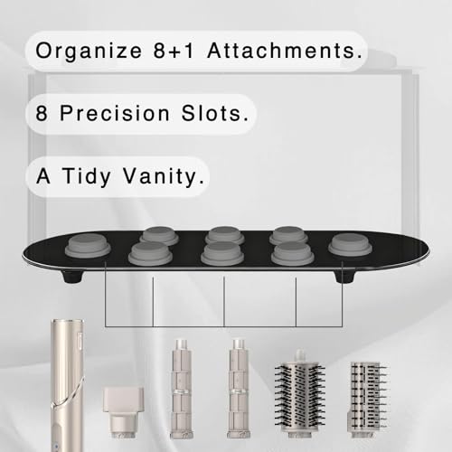 Lasvea Holder for Shark FlexStyle Attachments, 8-Hole Metal Rack Stand with Silicone Pad for Long Barrels, Countertop Organizer for Curlers Brushes Diffuser Accessories with Self-Adhesive Hook, Black by Lasvea - Used condition - Image 4
