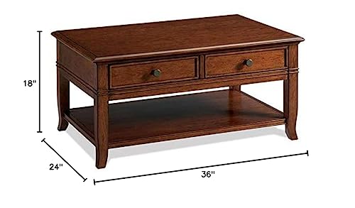 BOWERY HILL Burnished Cherry Contemporary Storage Coffee Table