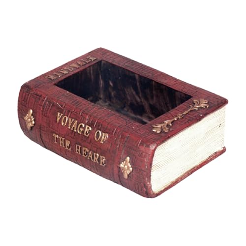 Fioriera a libro in resina, vaso da fiori vintage, vaso decorativo con drenaggio, accessorio da giardino in resina di alta qualità, decorazione per la casa con stile unico, supporto per piante per