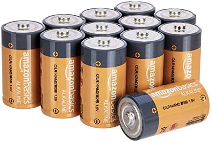 Amazon Basics C Cell 1.5 Volt Everyday Alkaline Batteries - Pack of 12 (Appearance may vary)