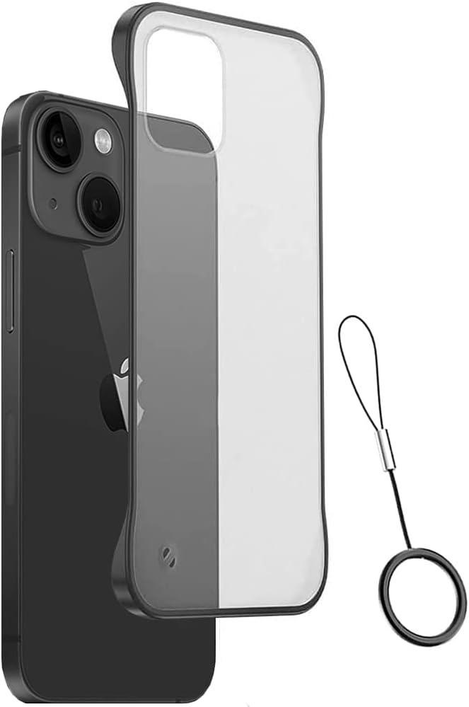 Amozo Frameless Ultra Slim Flexible Polycarbonate Back Case Cover for iPhone 13 Mini (Black)