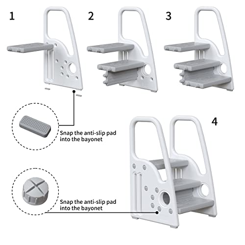 Gupamiga Toddler Step Stool For Kids，Toddler Step Ladder For Step Stool For Bathroom, Kitchen And Toilet Potty Training Learning Helper With Handles (Three Floors) #TOP2