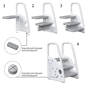 Toddler Step Stool for KidsToddler Step Ladder for Step Stool for Bathroom Kitchen and Toilet Potty Training Learning Helper with Handles Three Floors