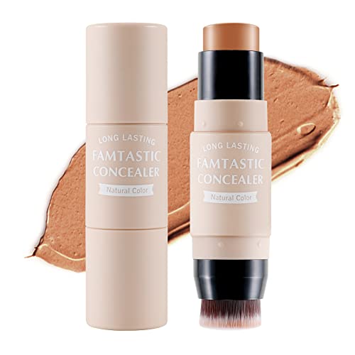 Erinde Contour Foundation Stick con Pennello, Penna Abbronzante Evidenziatore, Matita Viso Illumina Sfumature, Tonalità Evidenziazione, Stick Modellante Evidenziazione, Trucco A Lunga Tenuta (#04）