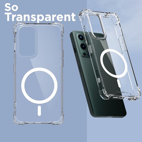 Image of Pikkme Back Cover for OnePlus 9 Pro Mag-Safe Shockproof PC + TPU Protective Case Magnetic Support Bumper Case (Transparent Mag-Safe)