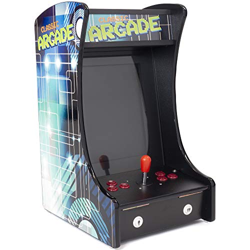Creative Arcades Mini Upright Tabletop Arcade Machine | 1 Player | 412 Classic Games | Sanwa Joystick | 15\" Screen | 3-Year Warranty