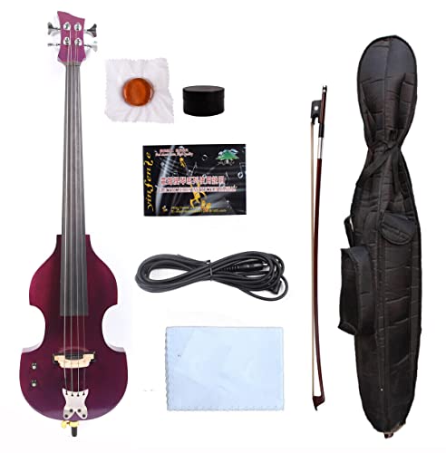 Electric Cello 4/4 Full Size Hand Made Solid Wood Ebony Wood Finger Board (4 String Purple) #TOP16