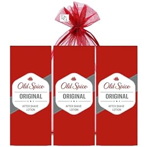 Original After Shave Lotion for Men Bundle with Old Spice Aftershave Lotion 100ml x3 with Deluxio Gifts Gift Bag