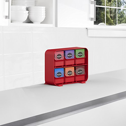 Mind Reader 6 Drawer Tea Bag Holder And Organizer, Red #TOP1