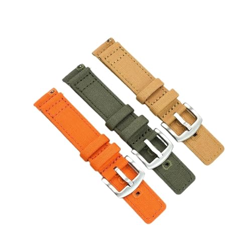 Bracelet montre nylon 22mm vert résistant à l'eau pour homme