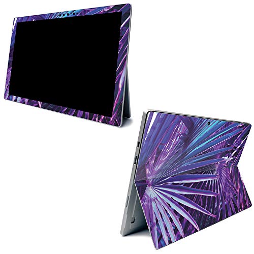 Image of MightySkins Carbon Fiber Skin for Microsoft Surface Pro 7 - Neon Palms | Textured Carbon Fiber Finish | Easy to Apply, Remove, and Change Styles | Made in The USA