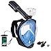 Foldable Full face Snorkeling mask with New Safety Breathing System, 181-degree Panoramic View, Waterproof and Anti-Fog, with Camera Stand, Universal Snorkeling mask