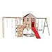 Produktbild Wendi Toys M24-G Stelzenhaus Holz mit Rutsche, Schaukel, Kletterturm, Outdoor Spielhaus für Kinder 342×508×242 cm, mit Kletterwand, Kletternetz, Turnringen