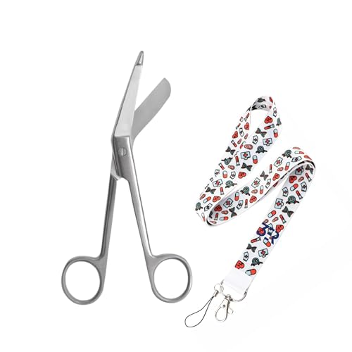 Tijeras Enfermeria con punta roma, uso para Enfermera Auxiliar, Enfermero, Medico, botiquin cortar...
