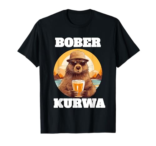 Divertido Bober Bobr Bóbr Castor Kurwa Meme Funny Retro Memes Camiseta